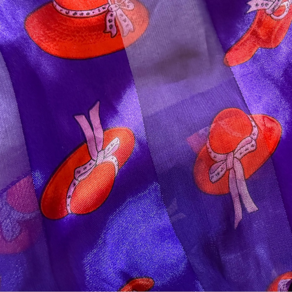 Red Hat Society Purple Women's Scarf with Red Hat Motif - Picture 7 of 7